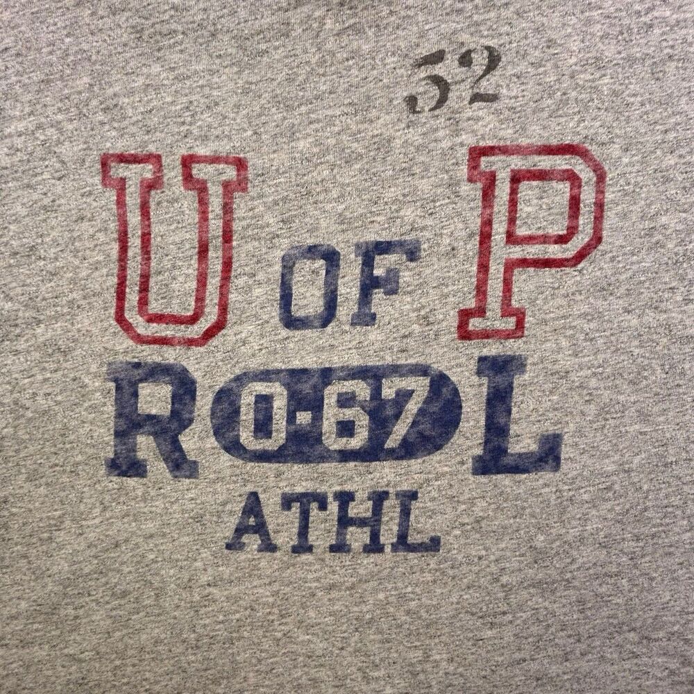 Vintage Polo Ralph Lauren T-Shirt Size Large Gray Classic Fit U of P Graphic Tee